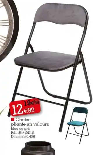 Kandy Chaise Pliante En Velours offre