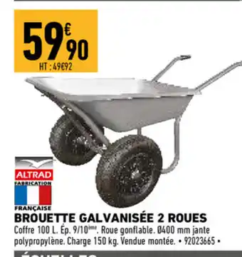 Brico Cash Brouette galvanisée 2 roues offre