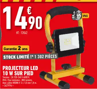 Brico Cash Projecteur led 10 w sur pied offre