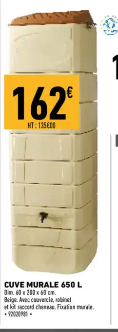 Cuve murale 450 L