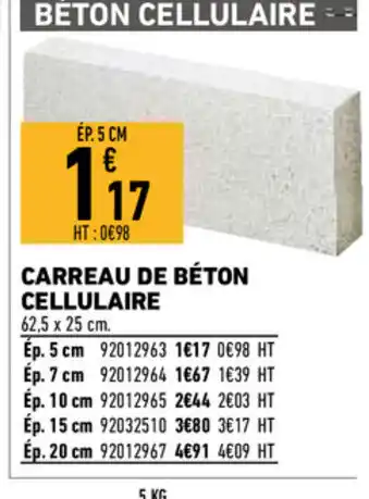 Brico Cash Carreau de béton Cellulaire offre