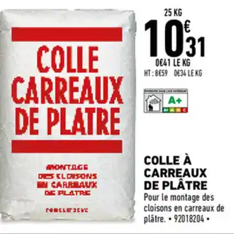 Colle à carreaux de plâtre