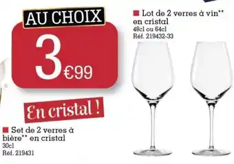 Kandy Set de 2 verres a biere en cristal offre