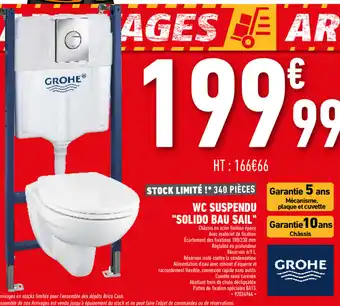 Brico Cash WC Suspendu "Solido bau Sail" offre