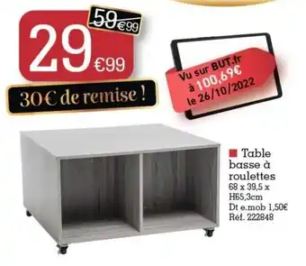 Kandy Table Basse a Roulettes offre