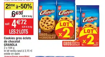 Cora x Carrefour Cookies Gros Eclats de Chocolat Granola offre