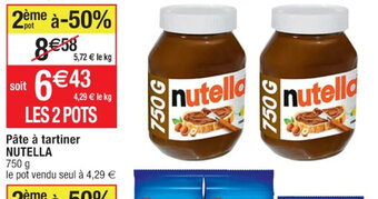 Cora x Carrefour Pâte à Tartiner Nutella offre
