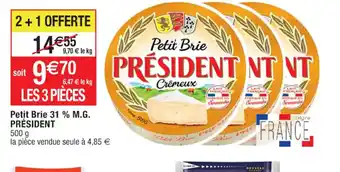 Cora x Carrefour Petit Brie 31% M.G President offre