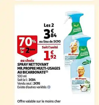 Auchan Spray nettoyant mr. propre multi-usages au bicarbonate offre