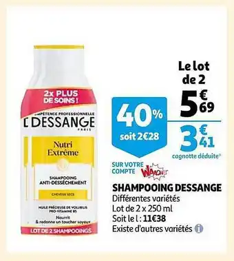 Auchan Shampooing dessange offre