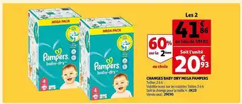 Auchan Changes baby dry méga pampers offre