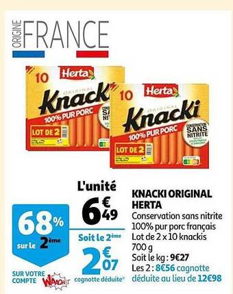 Auchan Knacki original herta offre