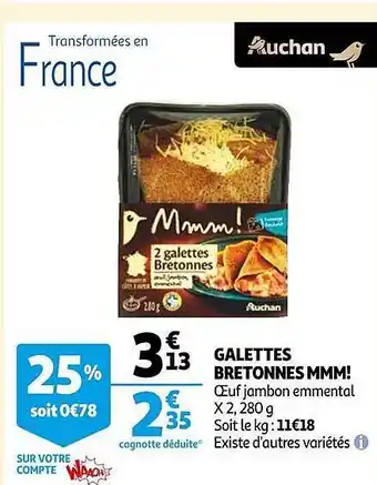 Auchan Galettes bretonnes mmm! offre