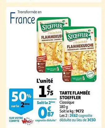 Auchan Tarte flambée stoeffler offre