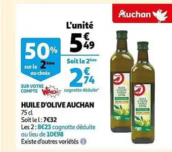 Auchan Huile d'olive auchan offre