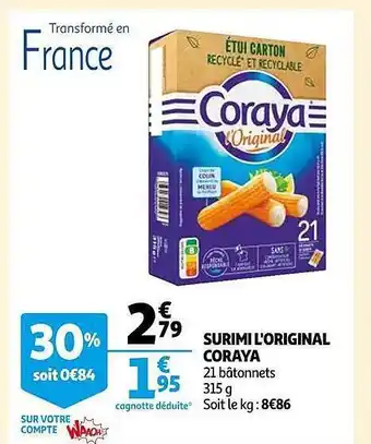 Auchan Surimi l'original coraya offre