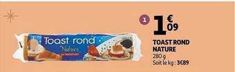 Auchan Toast rond nature offre