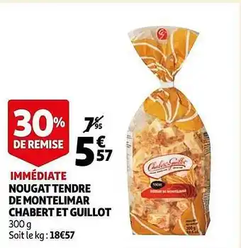 Auchan Nougat tendre de montelimar chabert et guillot offre