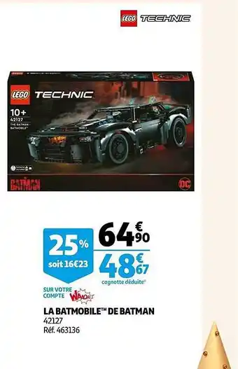 Auchan Le batmobile de batman lego technic offre