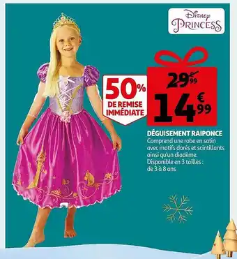 Auchan Déguisement raiponce disney princess offre