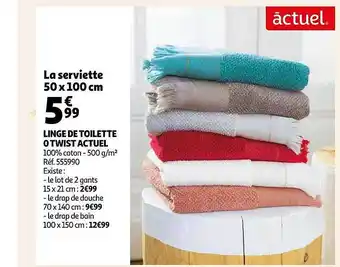 Auchan Linge de toilette o twist actuel offre