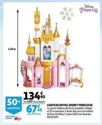 Auchan Château royal disney princesse offre