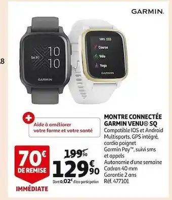 Auchan Montre connectée garmin venu sq offre