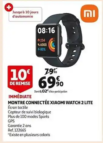 Auchan Montre connectée xiaomi watch 2 lite offre