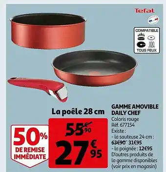Auchan Gamme amovible daily chef tefal offre