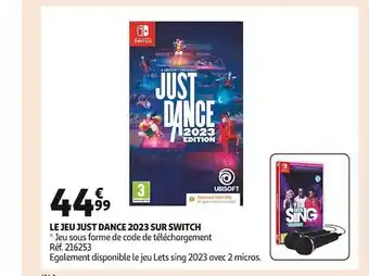 Auchan Le jeu just dance 2023 sur switch offre