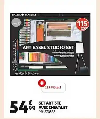 Auchan Set artiste avec chevalet offre