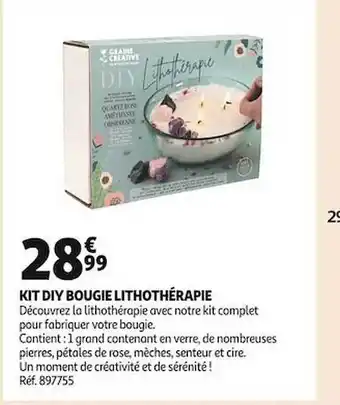 Auchan Kit diy bougie lithothérapie offre