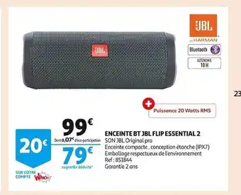 Auchan Enceinte bt jbl flip essential 2 offre