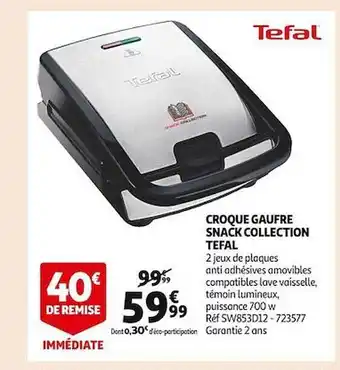 Auchan Croque gaufre snack collection tefal offre