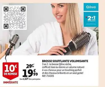 Auchan Brosse soufflante voluminante qilive offre