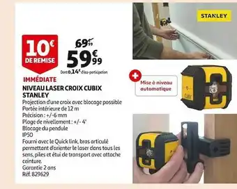 Auchan Niveau laser croix cubix stanley offre