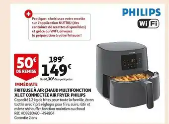 Auchan Friteuse à air chaud multifonction xl et connectée air fryer philips offre