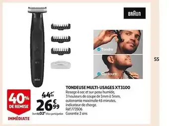 Auchan Tondeuse multi-usages xt3100 braun offre