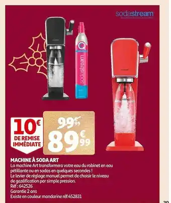 Auchan Machine à soda art sodastream offre