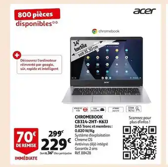 Auchan Chromebook cb314-2ht-k6jj acer offre