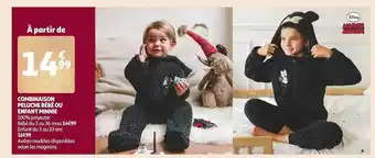 Auchan Combinaison peluche bébé ou enfant minnie offre