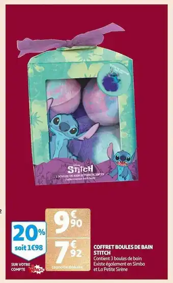 Auchan Coffret boules de bain stitch offre