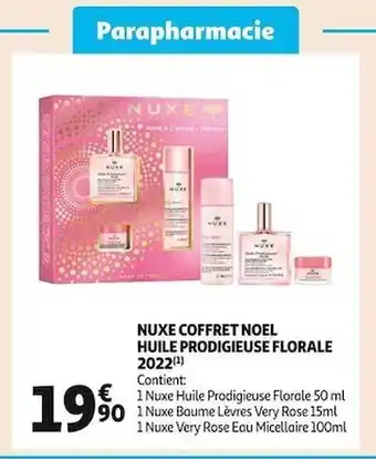 Auchan Nuxe coffret noël huile prodigieuse florale 2022 offre
