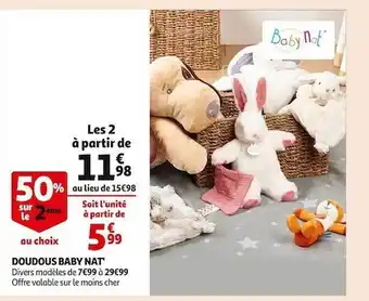 Auchan Doudous baby nat' offre