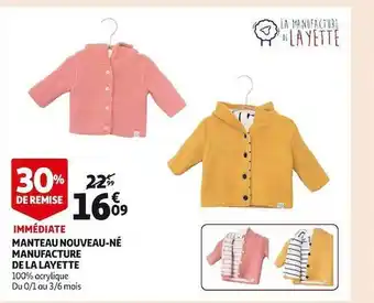 Manteau nouveau-né manufacture de la layette
