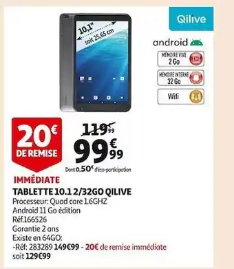 Auchan Tablette 10.1 offre