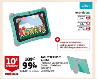 Auchan Tablette kids 8 offre