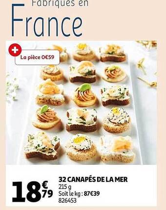 Auchan 32 canapés de la mer offre