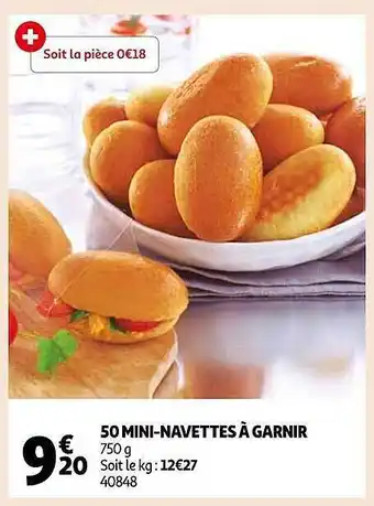 Auchan 50 mini-navettes à garnir offre