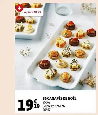 36 canapés de noël
